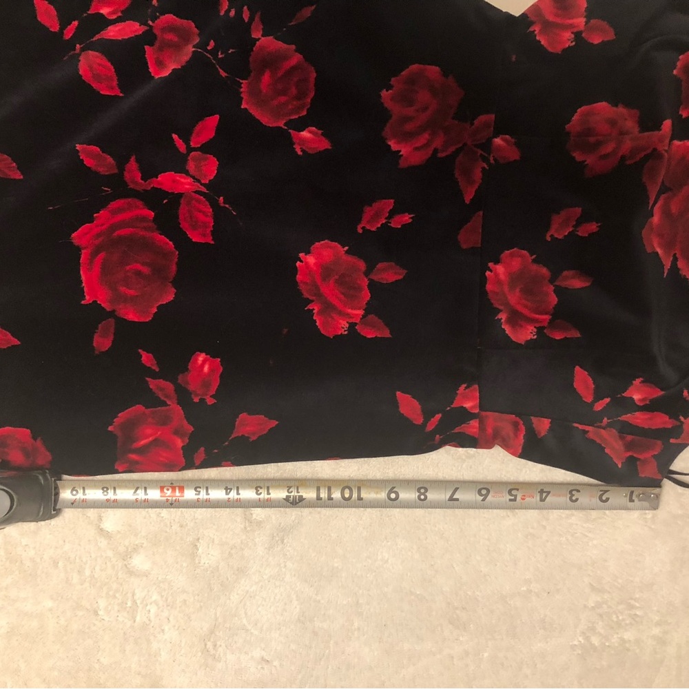 ❤️❤️❤️Talbots  Red and Black Velvet Dress - Picture 8 of 16